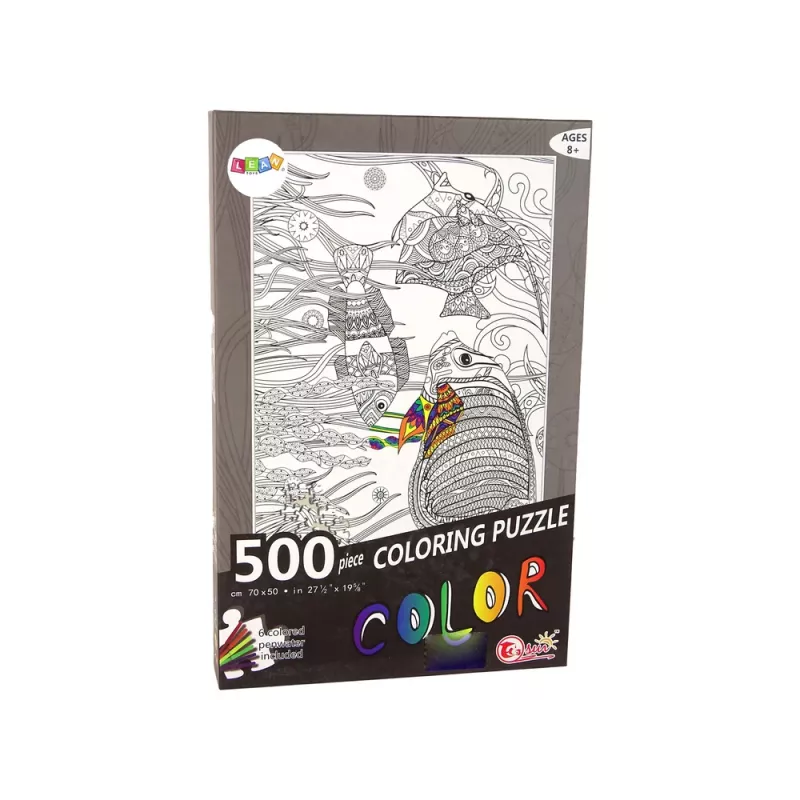LEAN TOYS puzzle da colorare 500 pezzi pesci oceano