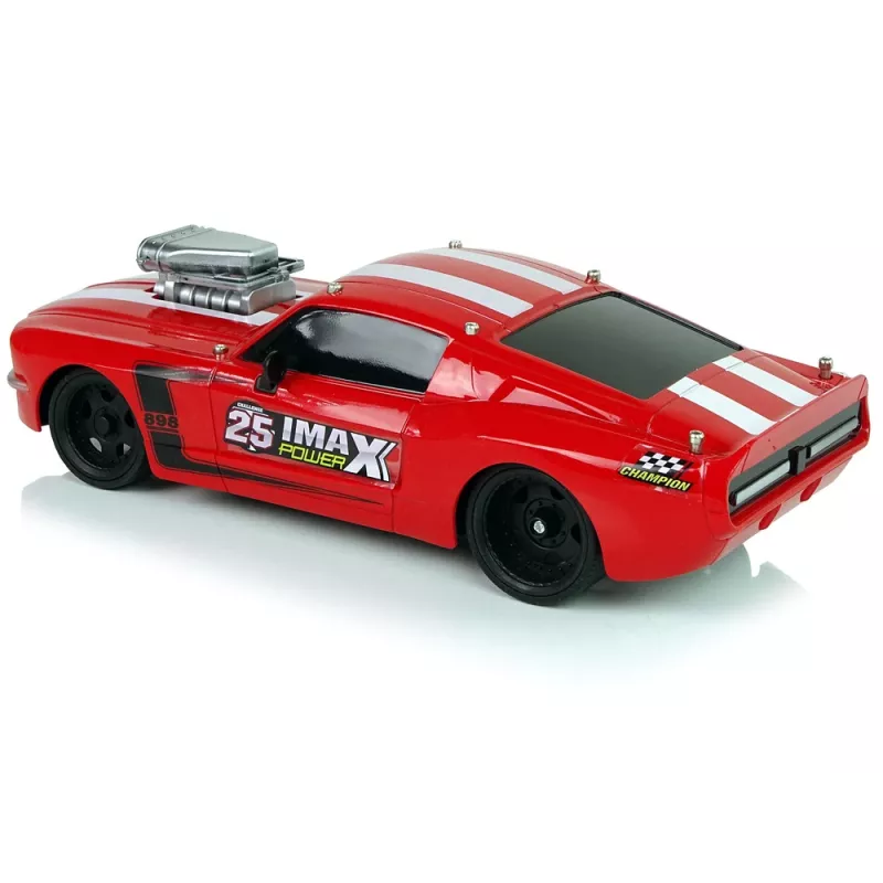 LEAN TOYS Auto sportiva R/C 1:16 rossa strisce bianche pilota