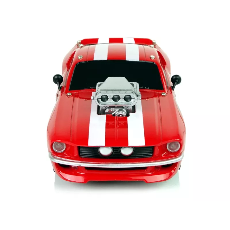 LEAN TOYS Auto sportiva R/C 1:16 rossa strisce bianche pilota
