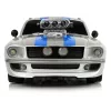 LEAN TOYS Auto sportiva R/C 1:16 argento strisce blu pilota