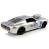 LEAN TOYS Auto sportiva R/C 1:16 argento strisce blu pilota