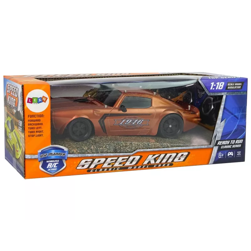 LEAN TOYS Auto sportiva R/C 1:18 marrone Champion pilota