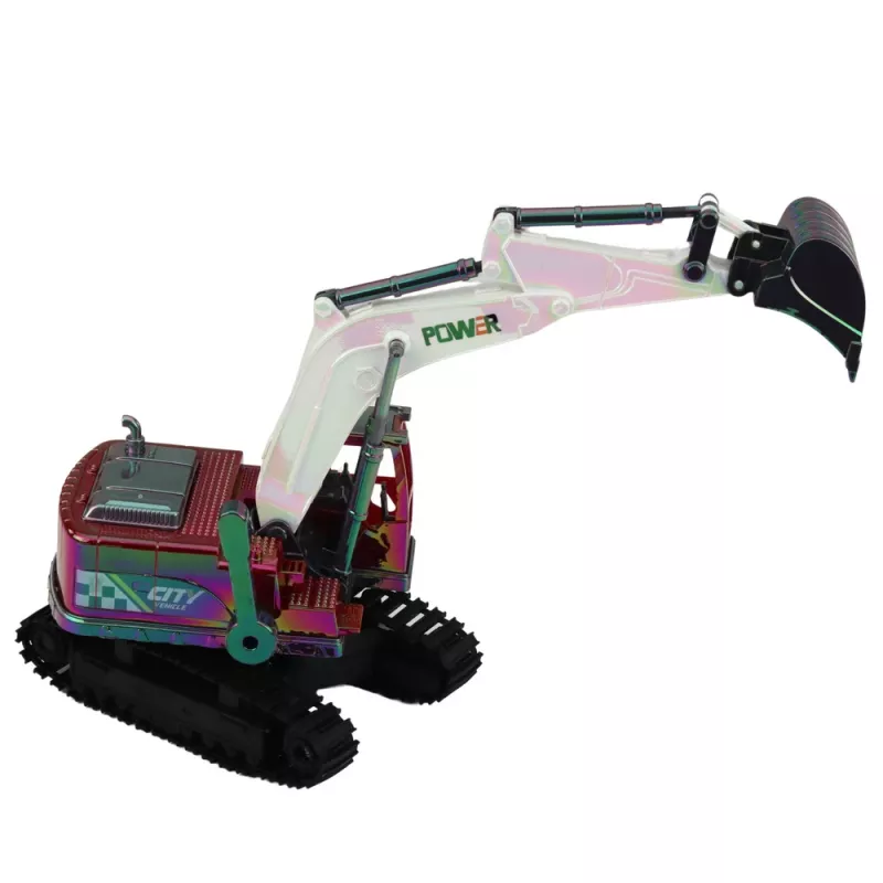LEAN TOYS Escavatore RC cingolato con braccio mobile e illuminazione 1:14