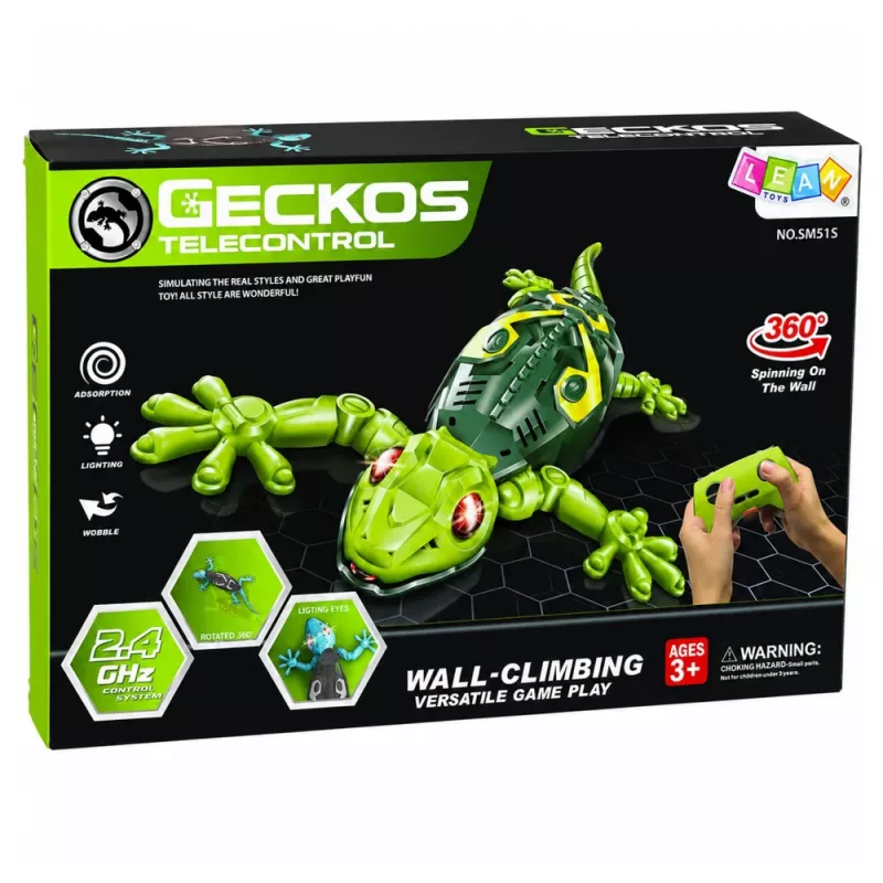 LEAN TOYS RC geco lucertola arrampicamuri 360° blu