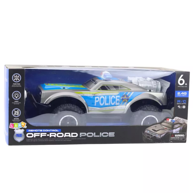 LEAN TOYS RC Off-Road auto della polizia 1:8 argento