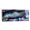 LEAN TOYS Auto da corsa RC con carrozzeria turchese illuminata, scala 1:16, radiocomando 2,4 GHz