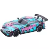 LEAN TOYS Auto da corsa RC con carrozzeria turchese illuminata, scala 1:16, radiocomando 2,4 GHz