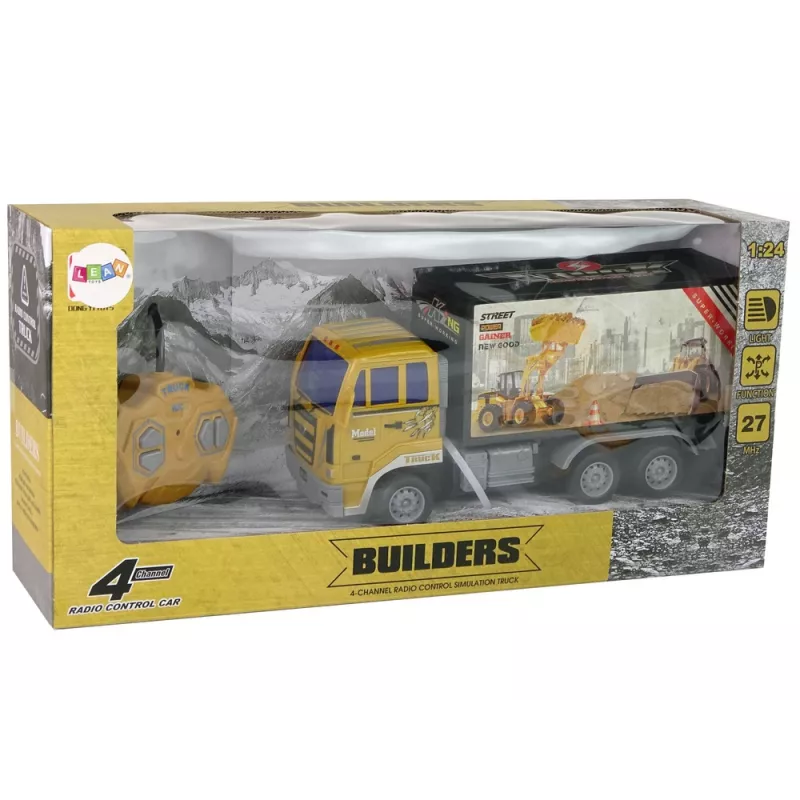 LEAN TOYS Camion da cantiere radiocomandato 1:24 giallo