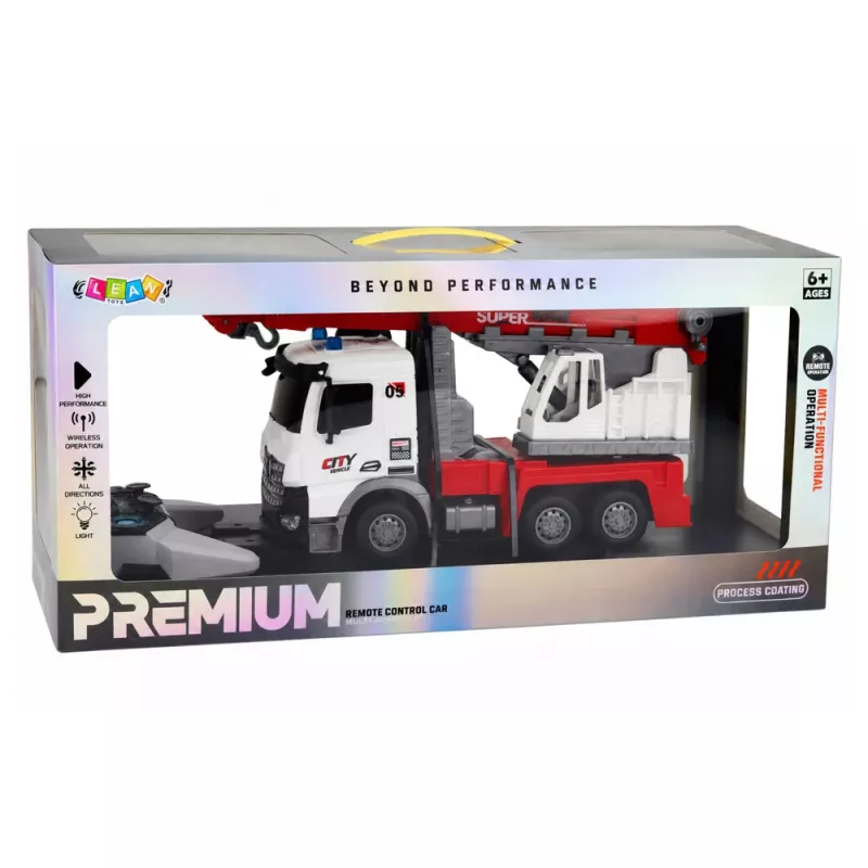 LEAN TOYS ambulanza telecomandata RC con gru girevole mobile 1:14