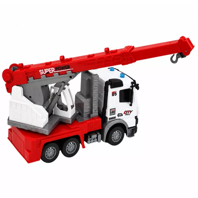 LEAN TOYS ambulanza telecomandata RC con gru girevole mobile 1:14