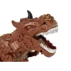 LEAN TOYS Dinosauro radiocomandato con proiettore di vapore marrone