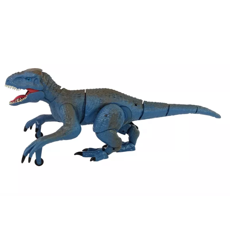 LEAN TOYS Dinosauro radiocomandato Velociraptor con suoni e ruggito, blu