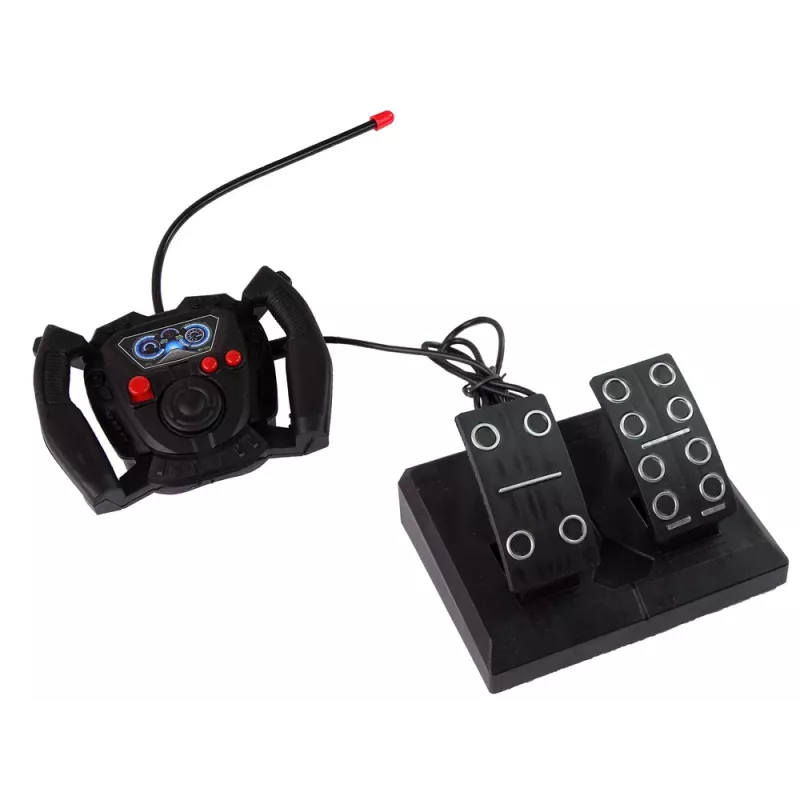 LEAN TOYS Caserma dei pompieri radiocomandata con pedale acceleratore e freno, radiocomando, suono