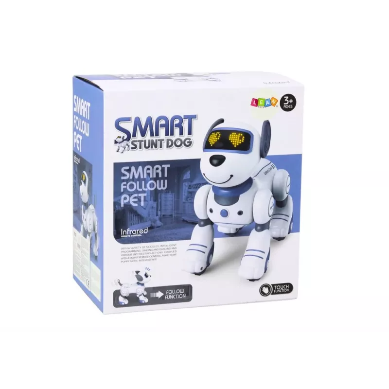 LEAN TOYS cane robot interattivo radiocomandato – balla, canta, comandi programmabili, blu