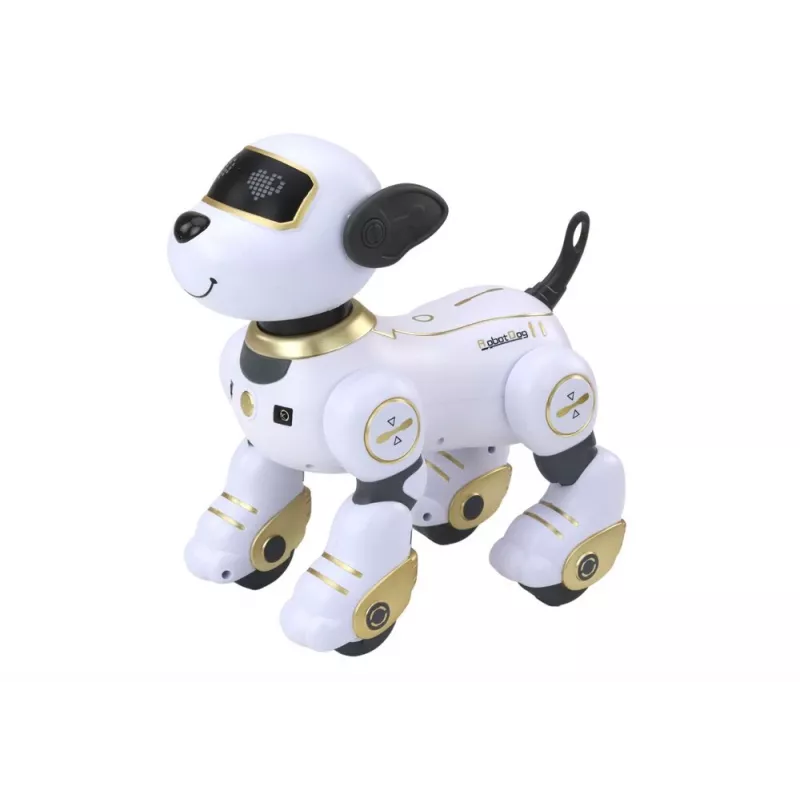 LEAN TOYS cane robot interattivo radiocomandato – oro, danzante, programmabile, ricaricabile