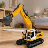 LEAN TOYS escavatore RC crawler radiocomandato con luce e suono giallo 1:16