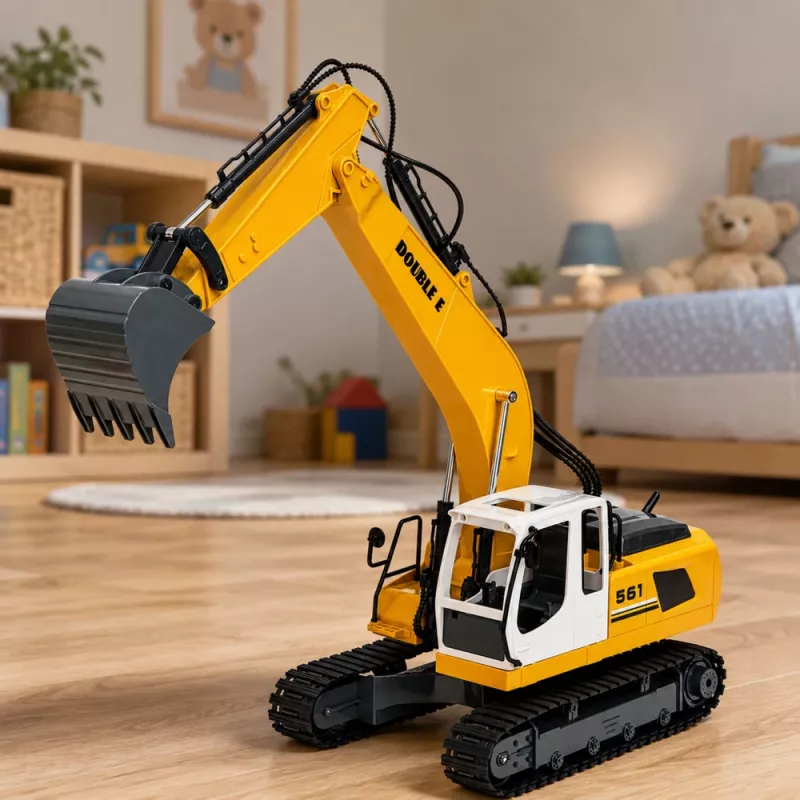 LEAN TOYS escavatore RC crawler radiocomandato con luce e suono giallo 1:16