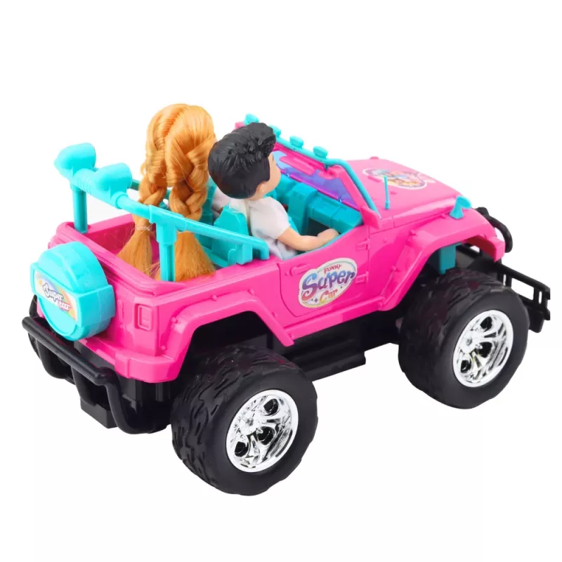 LEAN TOYS Auto fuoristrada radiocomandata con bambole rosa 1:16