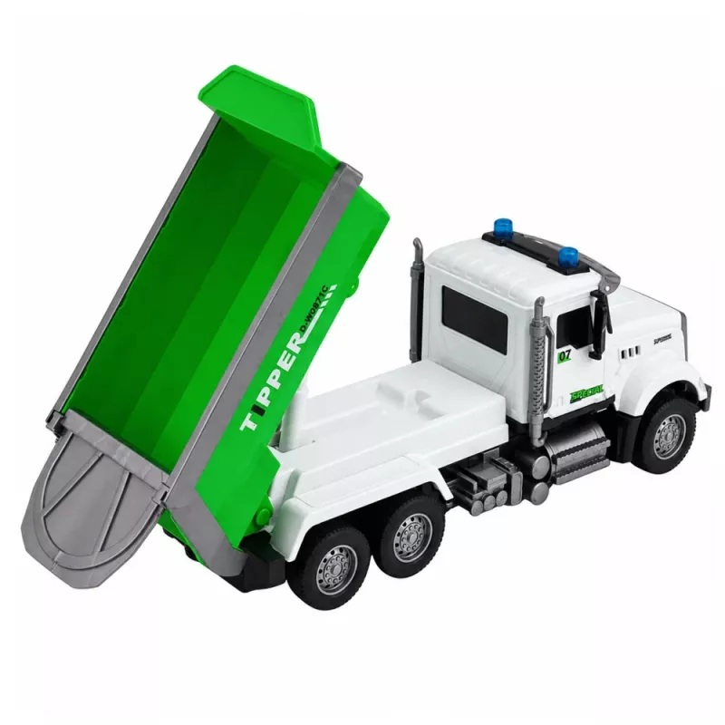 LEAN TOYS camion ribaltabile RC radiocomandato con cassone mobile verde 1:14