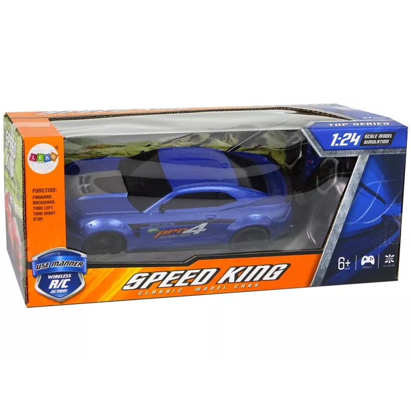 LEAN TOYS Auto sportiva radiocomandata 1:24 Racing blu finestrini oscurati