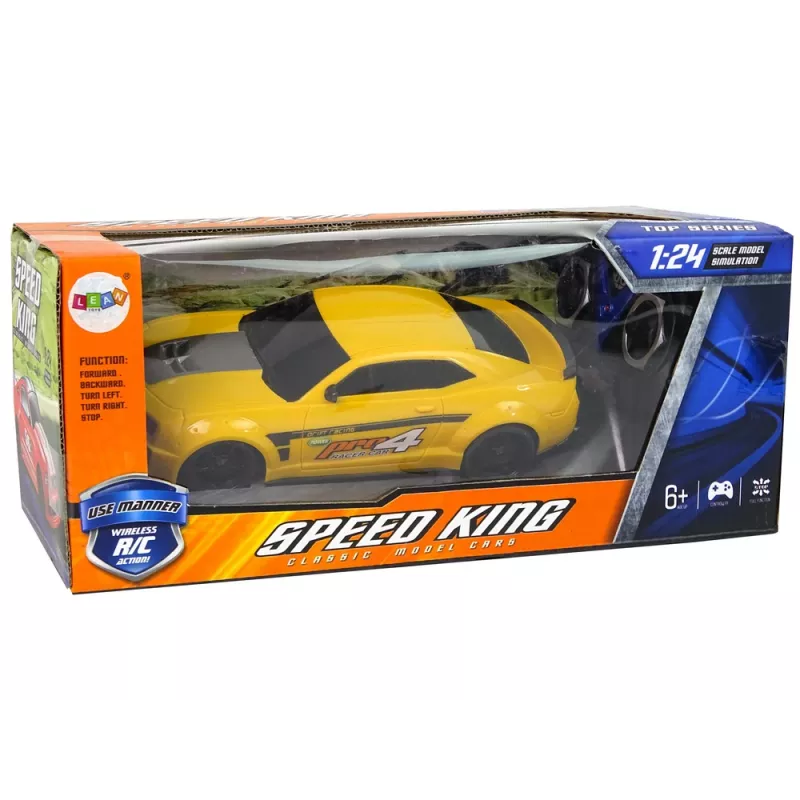 LEAN TOYS Auto sportiva radiocomandata 1:24 Racing gialla finestrini oscurati