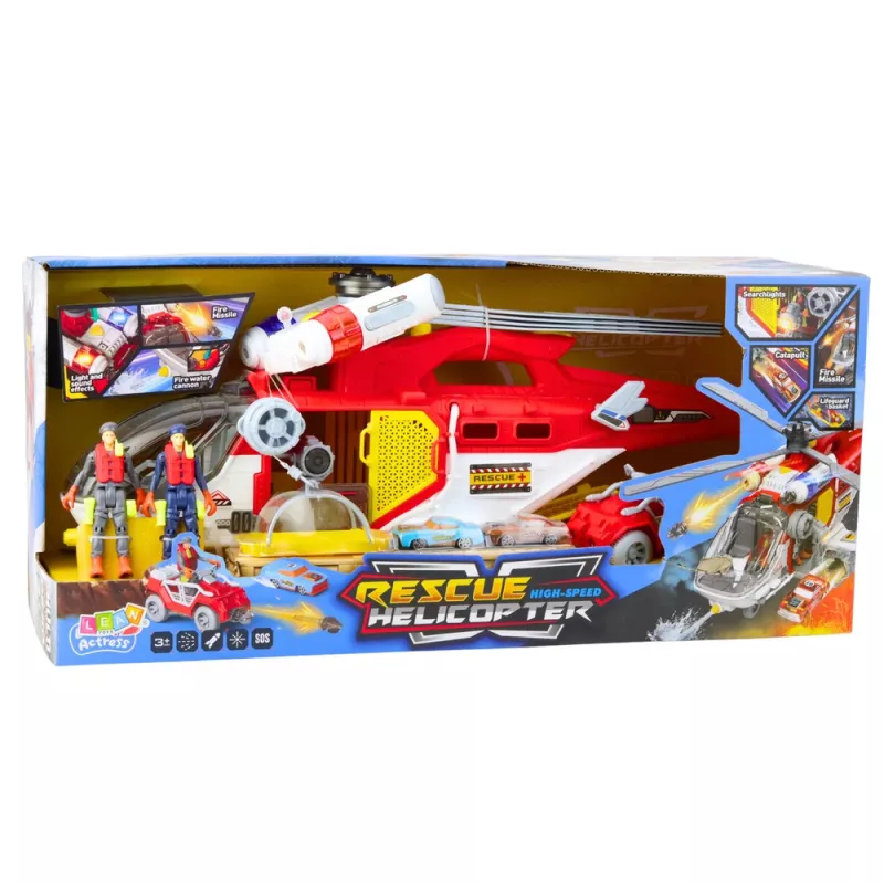 LEAN TOYS Elicottero di soccorso Accessorio multifunzione con effetti luce e suono