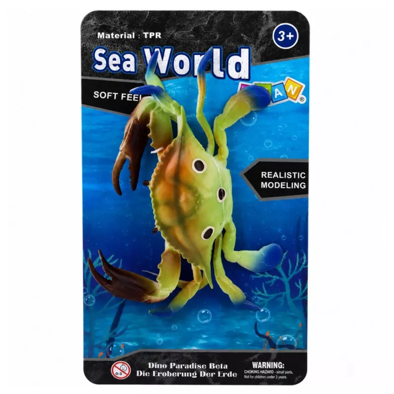 LEAN TOYS Granchio in gomma Figura estensibile realistica animale marino 19cm