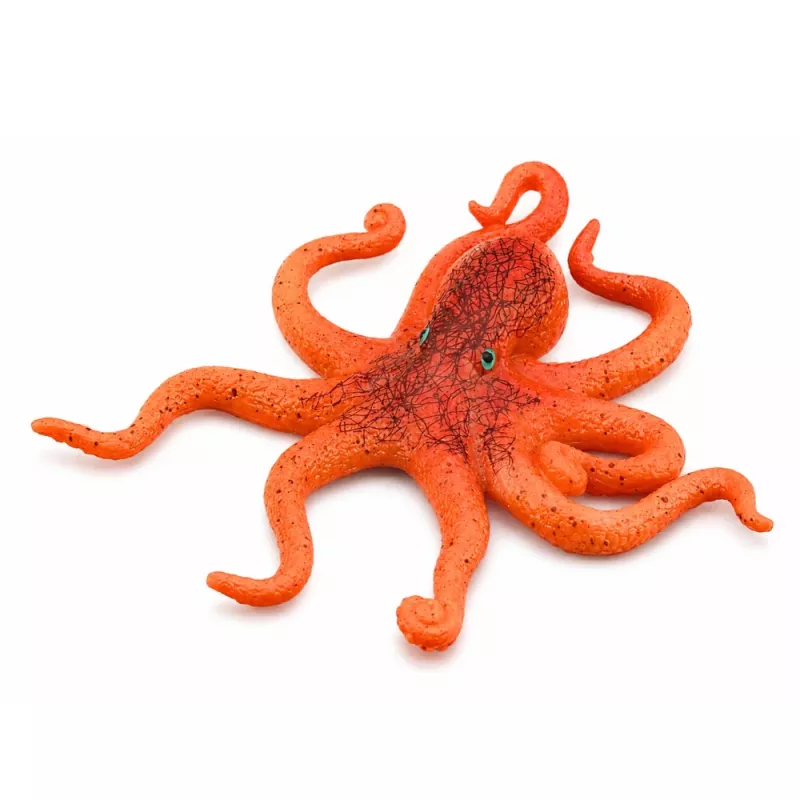 LEAN TOYS figura di polpo in gomma estensibile realistica animale marino 12cm
