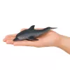 LEAN TOYS figura delfino in gomma, morbida e realistica, TPR, grigio scuro, 17,5 cm