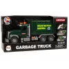 LEAN TOYS Camion della spazzatura con contenitori verde scuro con suoni e luce