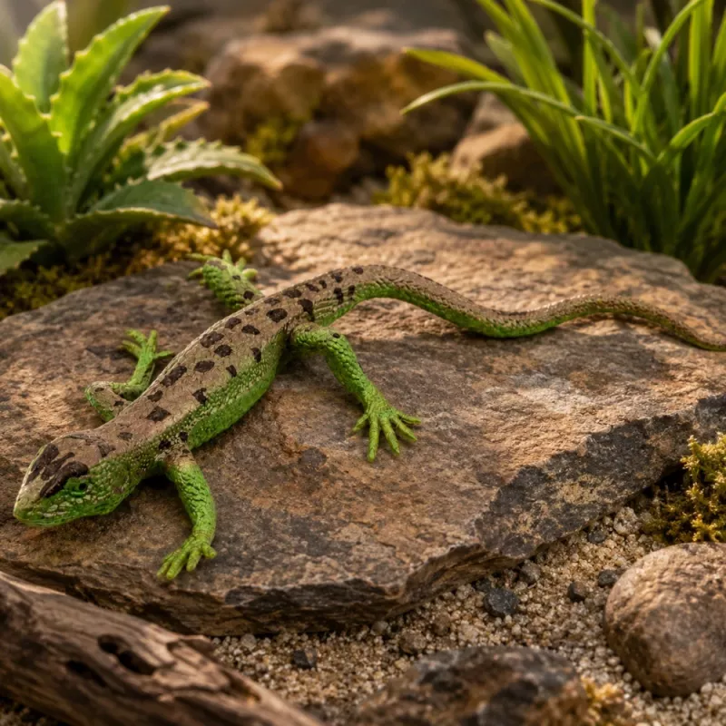 LEAN TOYS Sand Lizard Figura in gomma estensibile realistica 15 cm