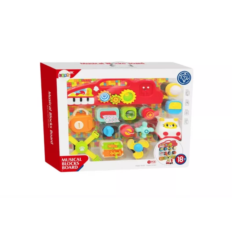 LEAN TOYS Pannello Sensoriale per Bambini, Pannello Didattico, Pianoforte Interattivo