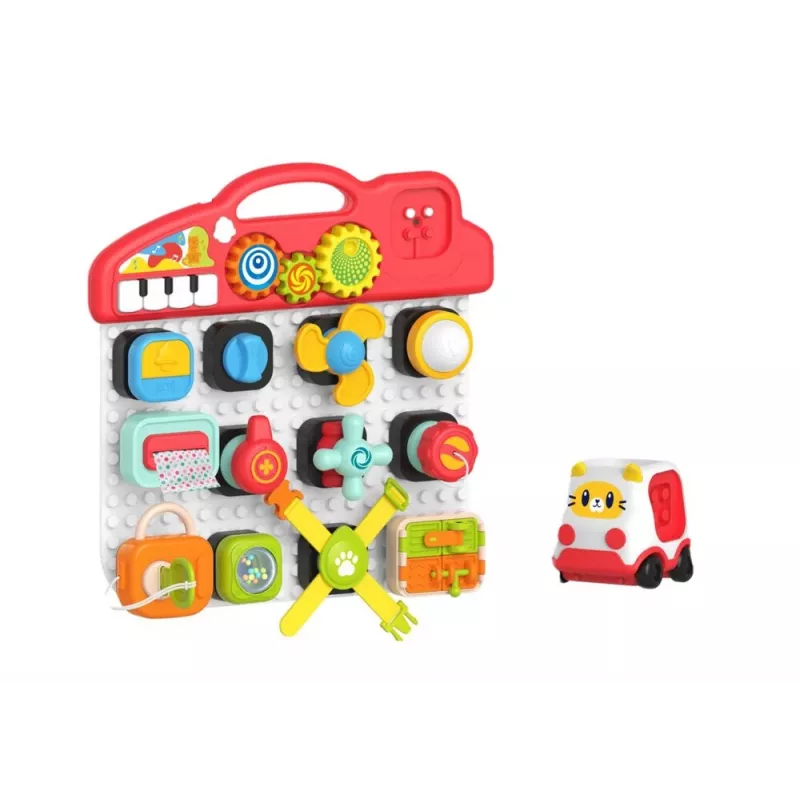 LEAN TOYS Pannello Sensoriale per Bambini, Pannello Didattico, Pianoforte Interattivo