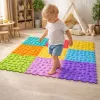 LEAN TOYS Percorso sensoriale puzzle tessere varie strutture colori 24,5 cm 10 pz.