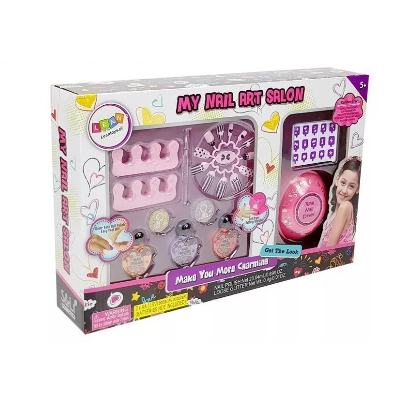 LEAN TOYS Set per creare un asciuga smalto con glitter