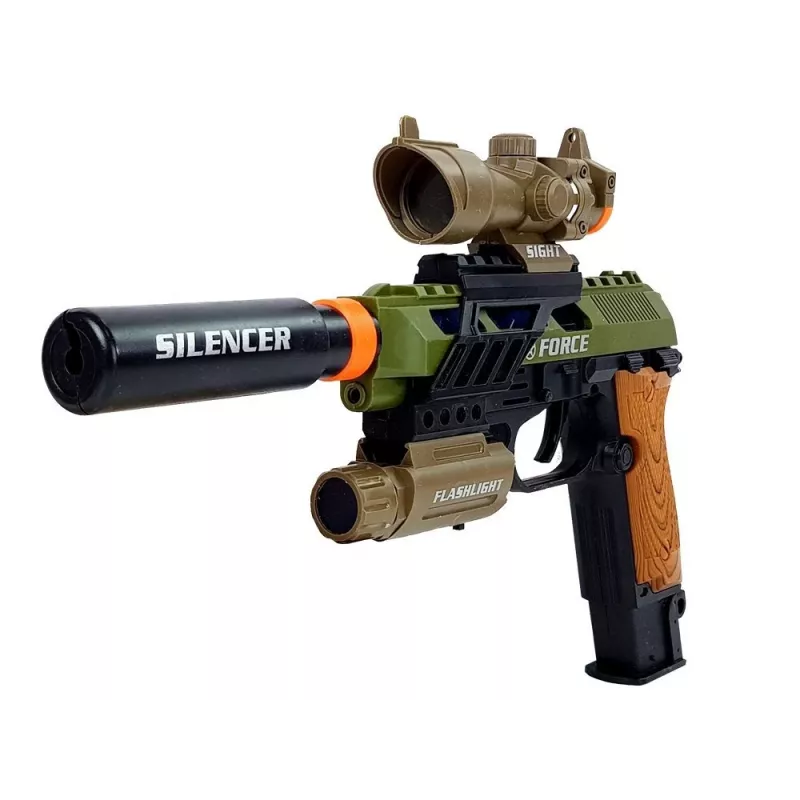 LEAN TOYS Set pistola militare fucile coltello medaglia cannocchiale