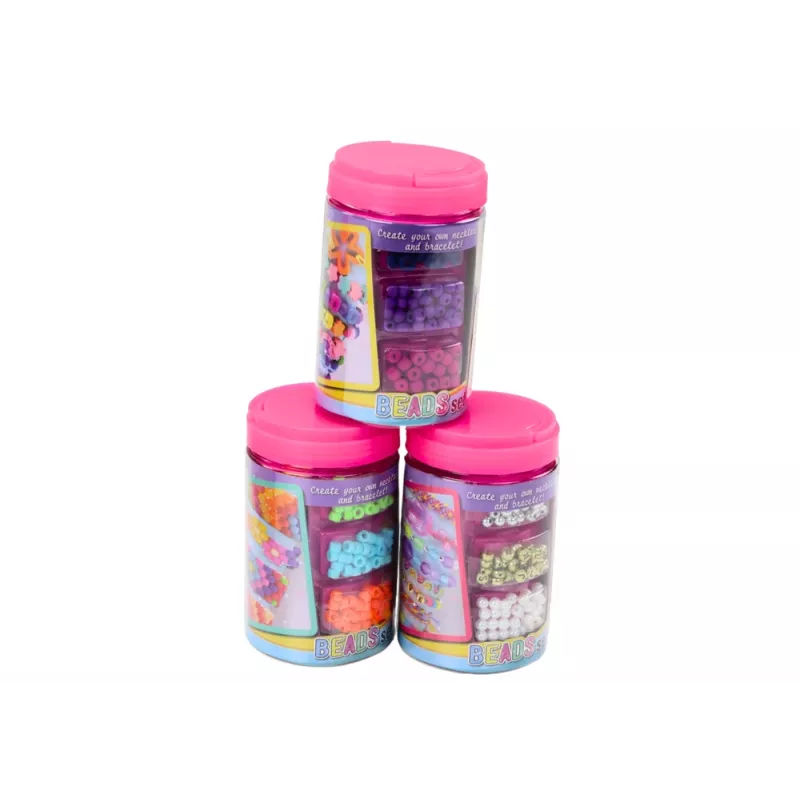 LEAN TOYS Set di perline in barattolo per creare gioielli 3in1