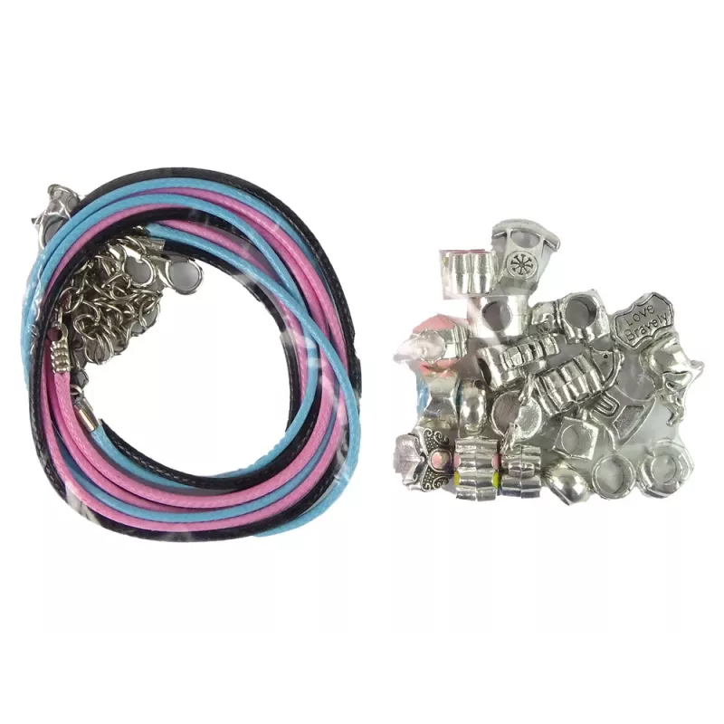 LEAN TOYS Set bracciali, collane e perline colorate per bijoux