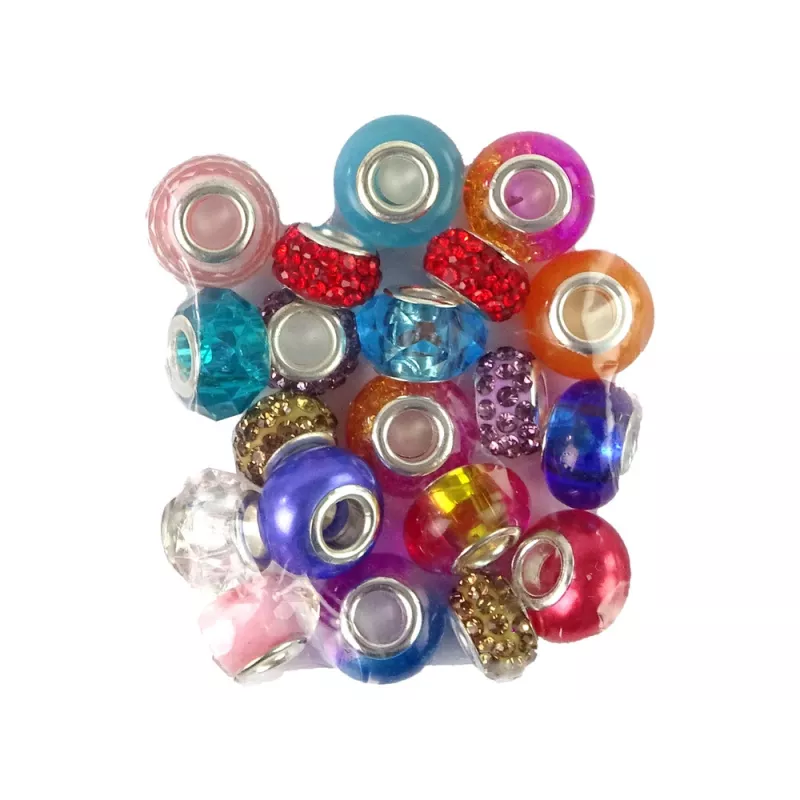 LEAN TOYS Set bracciali, collane e perline colorate per bijoux