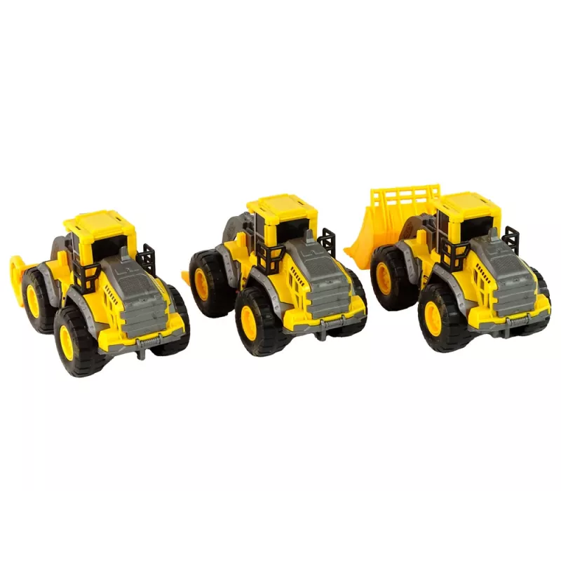 LEAN TOYS Set veicoli da costruzione 3 modelli gialli