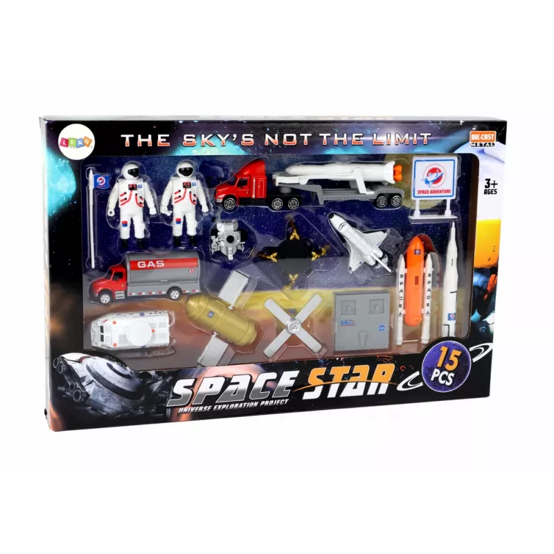 LEAN TOYS Set di personaggi Space Truck Rocket 15 pz.
