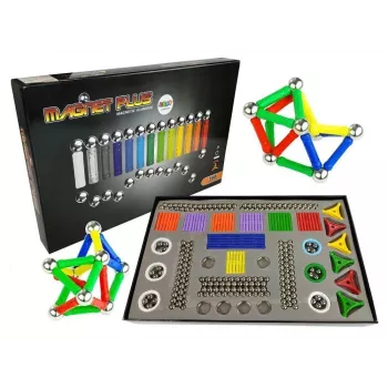 LEAN TOYS Set Magnastix mattoncini magnetici 560 + Board