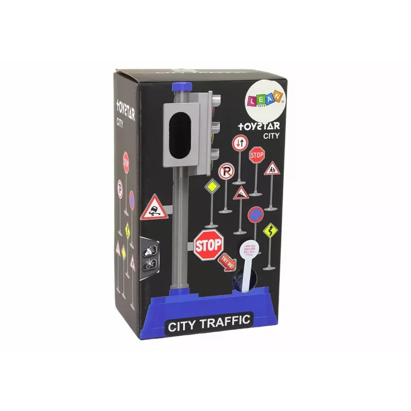 LEAN TOYS Set segnali stradali luci suoni 23 cm