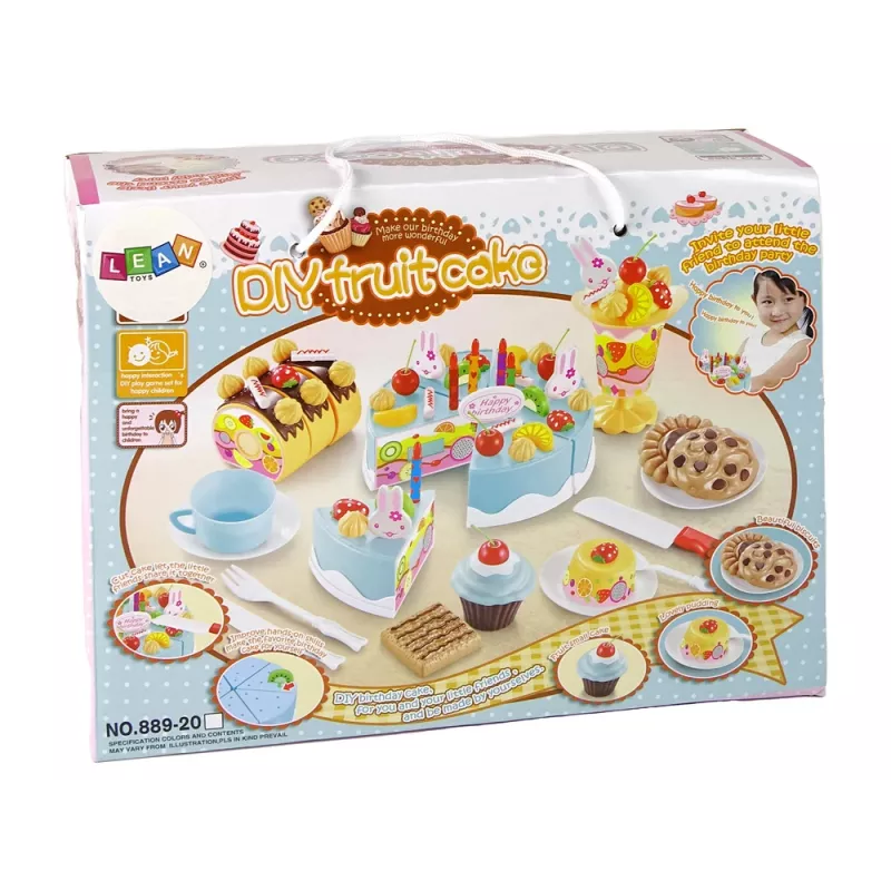LEAN TOYS set dolci torta biscotti decorazioni in velcro fai da te