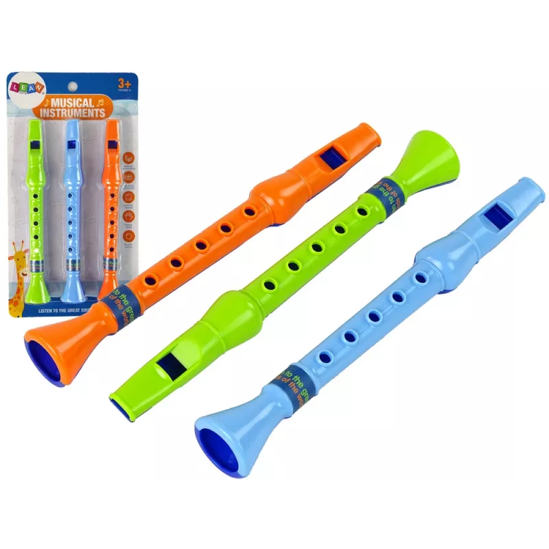 LEAN TOYS set di tre flauti per bambini animali