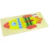 LEAN TOYS Set di puzzle in legno razzo numeri