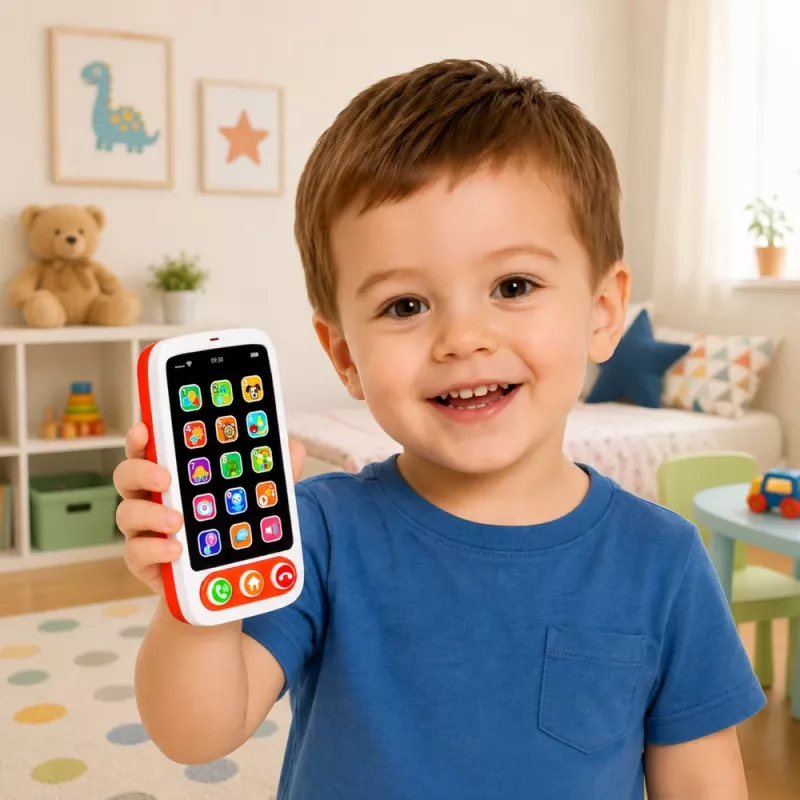 LEAN TOYS Smartphone giocattolo educativo interattivo per bambini con suoni e luci