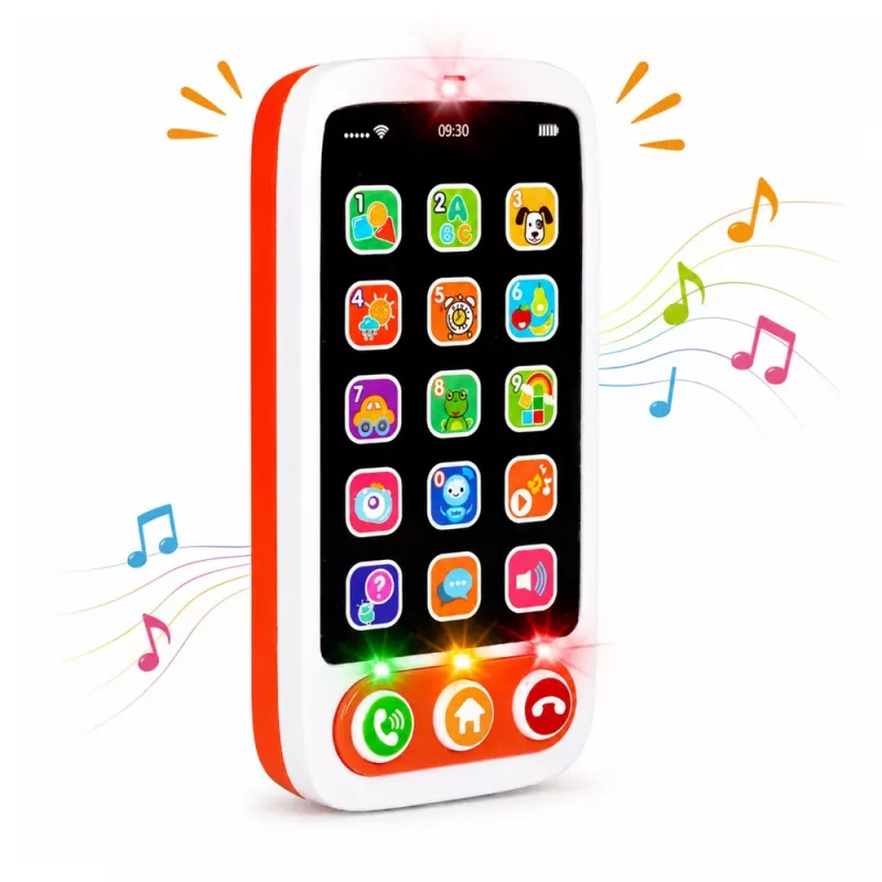 LEAN TOYS Smartphone giocattolo educativo interattivo per bambini con suoni e luci