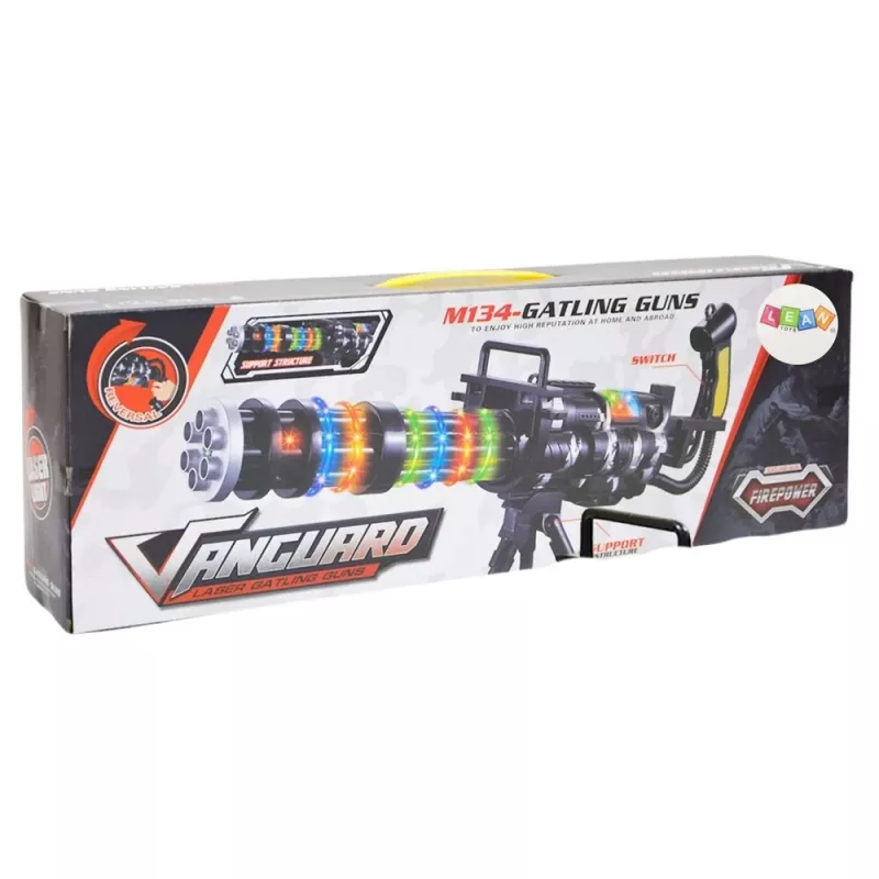LEAN TOYS Fucile da cecchino con supporto, luci, suoni e vibrazione – Fucile giocattolo elettronico nero