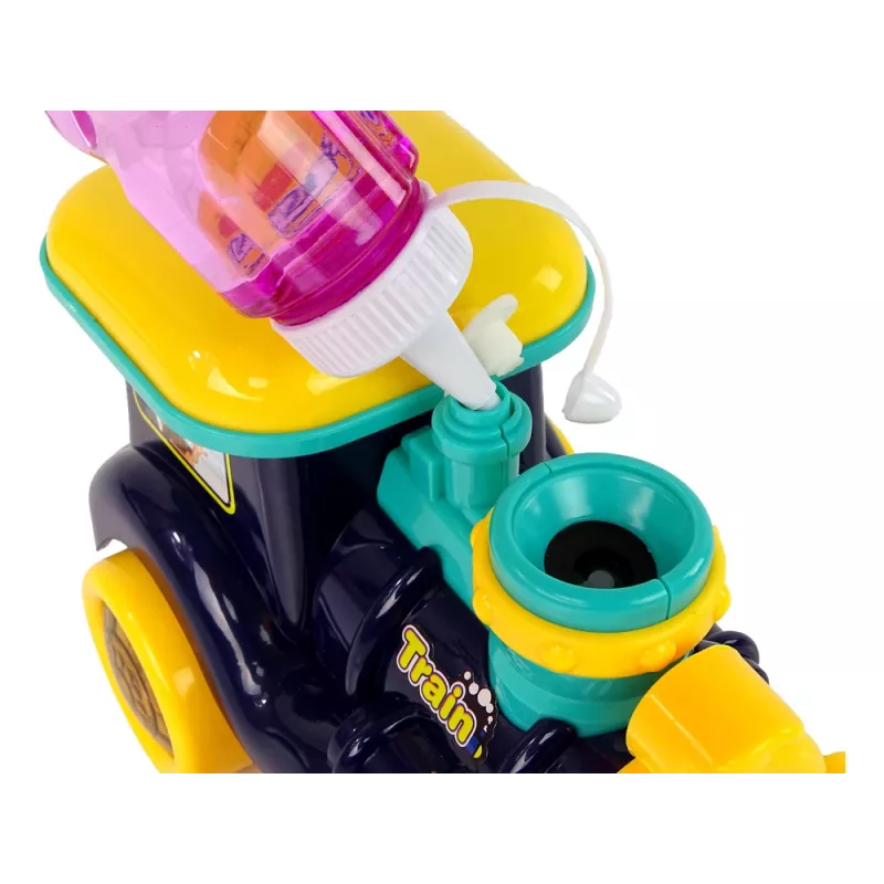 LEAN TOYS locomotiva con bolle di sapone con luce e suono, blu